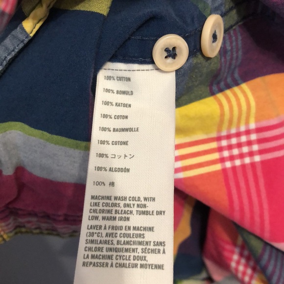 Hollister shirt Men's Large L 100% Cotton plaid long sleeve pink blue green EUC - Picture 12 of 13